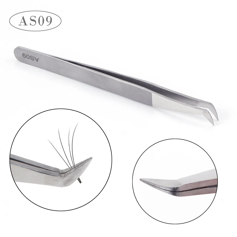 

AS09 Eyelash Tweezers 3D 6D Volume Lashes Pincet Eyelash Extension Precision Lash Tweezers Individual Eyelashes Pointed Tweezer