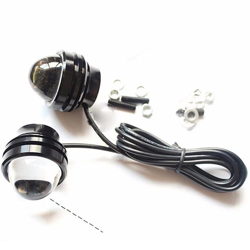 2Pcs DC 12V 15W Automobile Car Led Lens Fog Lamp eagle Eye Refit Fish eye Fog Lamp Hawk Eagle Eye Moto Daytime Running Light DRL