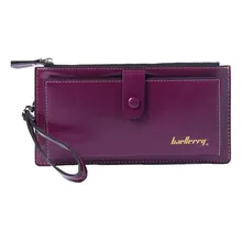SCYL Baellerry Female Leather Hand Bag Fashion Wallets Women Coin Purses Wristlet Bags With Strap, Purple