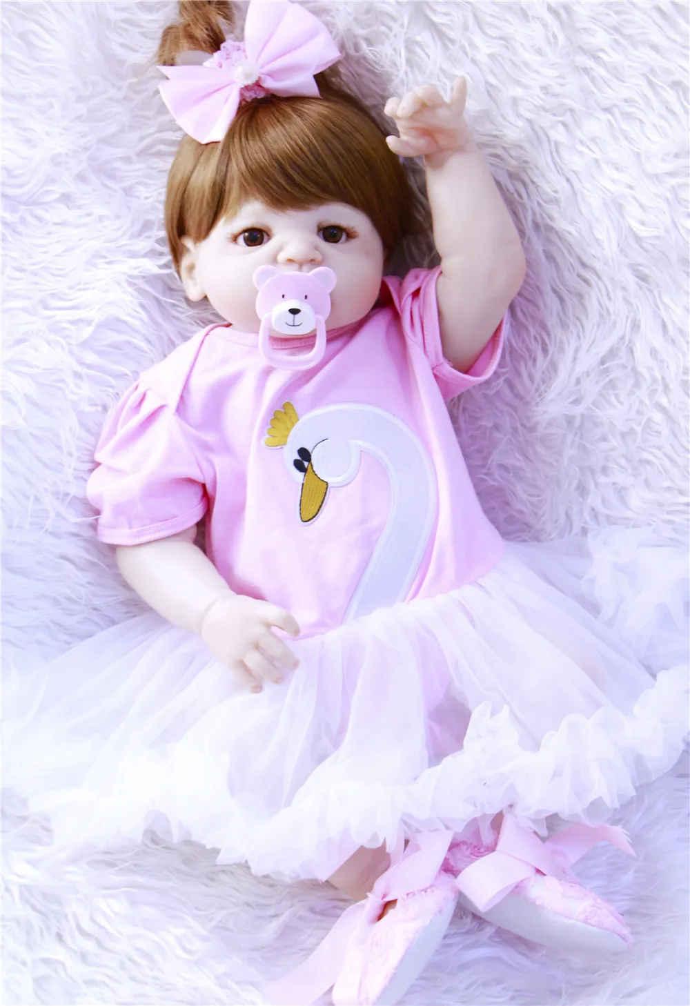 Reborn baby реальные куклы 23 "57 см полный силиконовые возрождается младенцы куклы для подарок для ребенка для новорожденных девочек младенцев