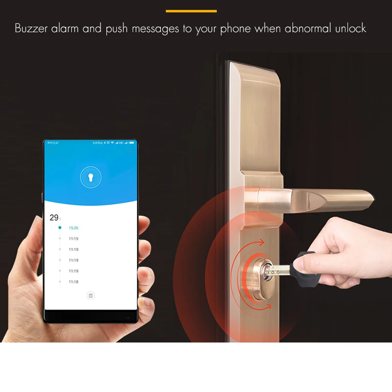 

Security Electrical Smart Door Lock Core Mechanical Anti-theft Security with Key Intelligent Lock For Home Hotel Apartment