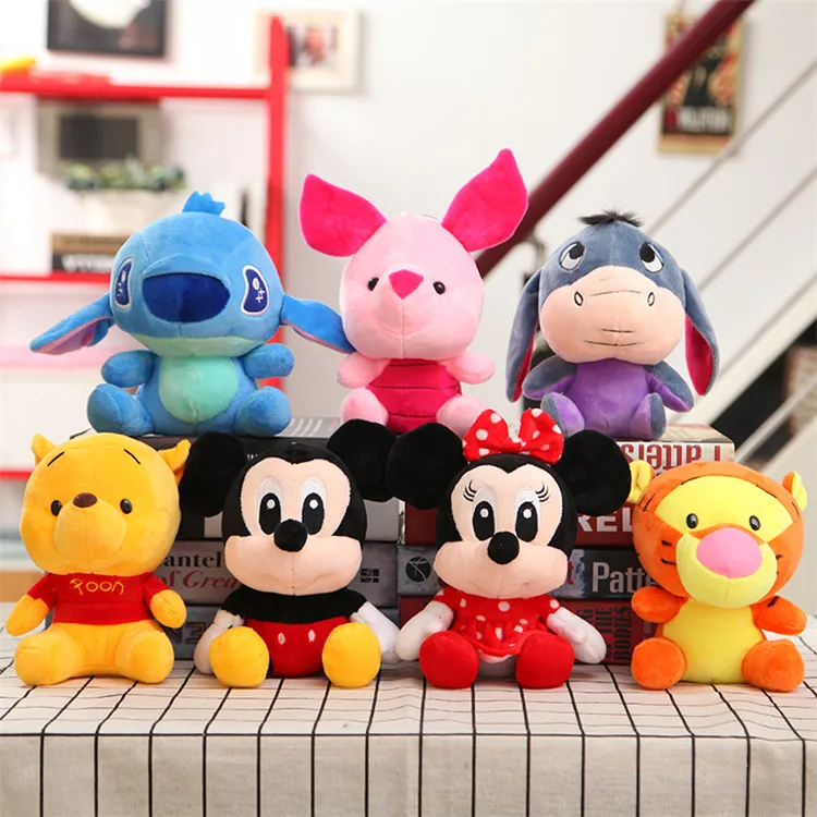 

Disney mickey mouse 18CM Dolls Stuffed Toys Winnie the Pooh Bear Toy Doll Jumping Tiger Doll Mickey Minnie Toys for children