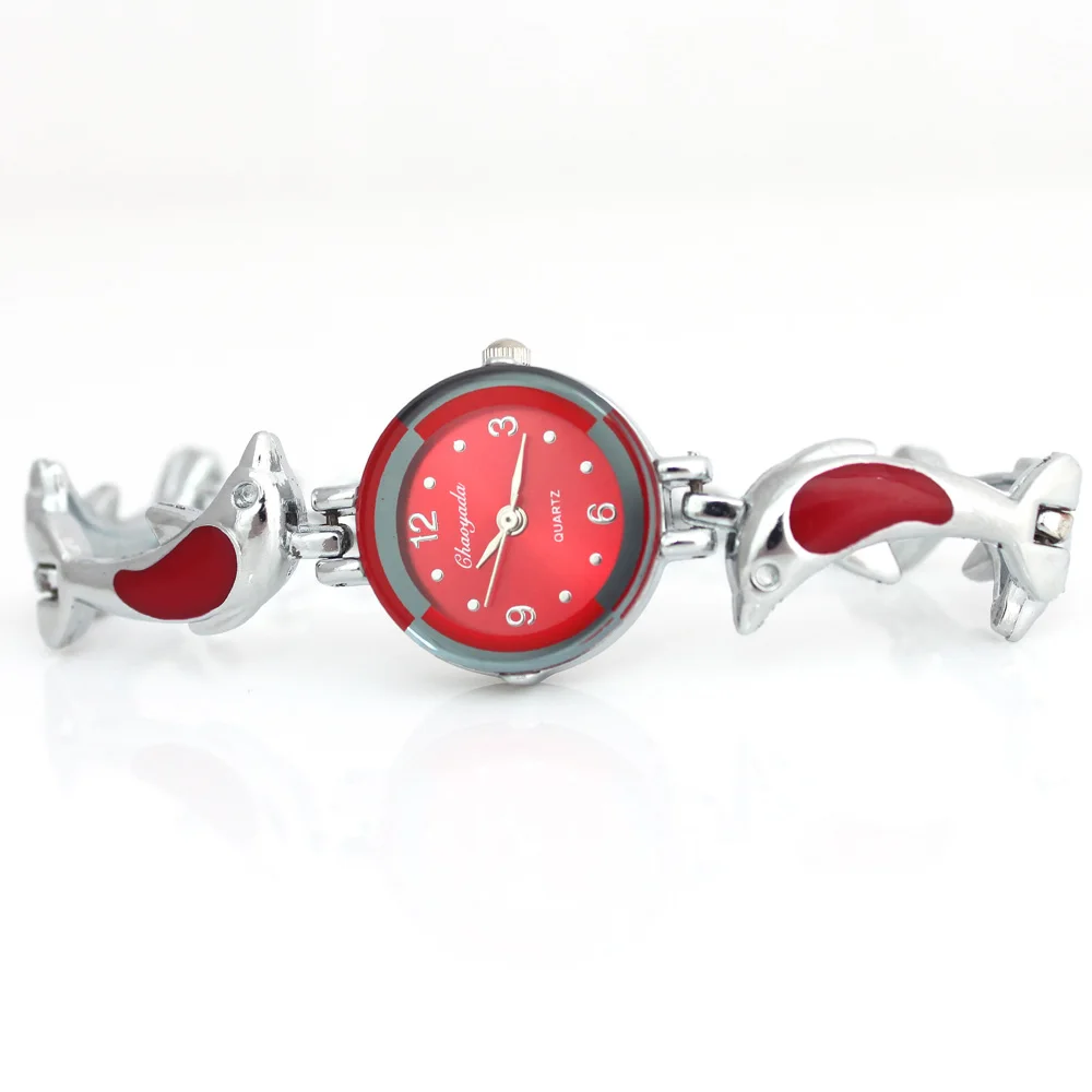 女性のためのクォーツ腕時計,イルカのスタイルのブレスレット,新しい