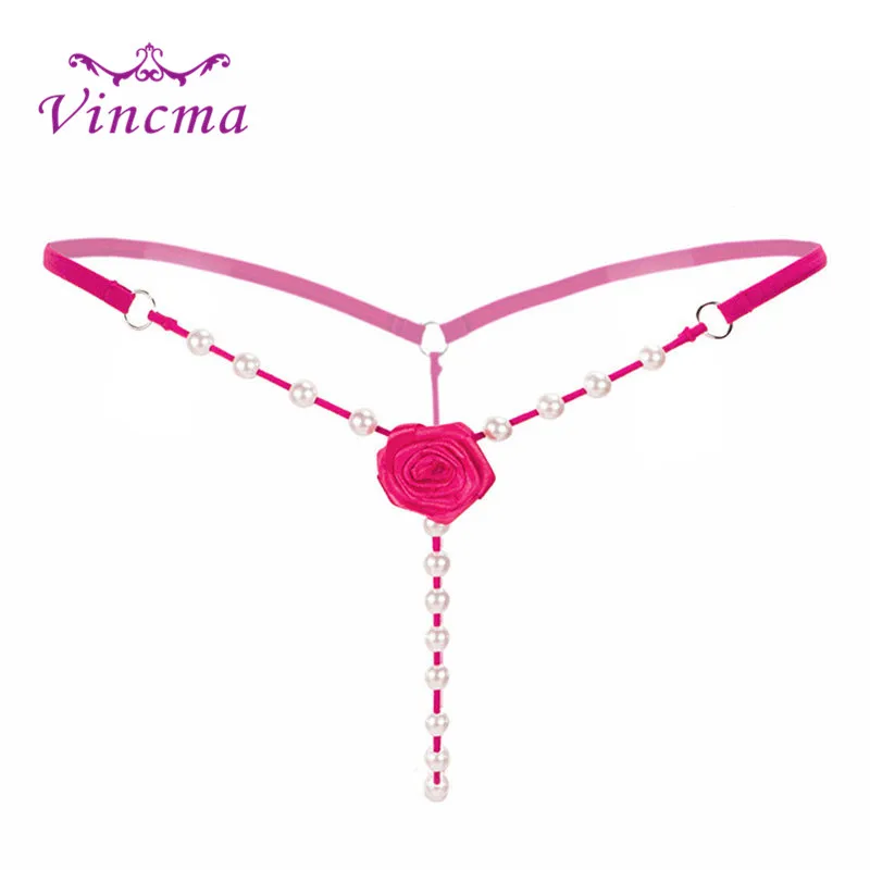 

Women Pearl Briefs Underwear 6 Color Thongs and G Strings See Trough Tangas Women Low Waist Sexy Panties Underpants