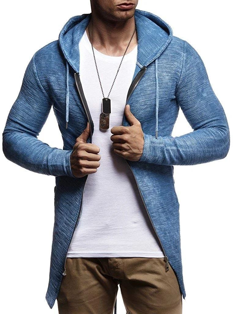 Men's Hooded Sweater Jacket Slim Fit Cardigan Long Sleeve Winter Casual Knit Hooded Jacket Hip Hop Streetwear Man's Sweaters