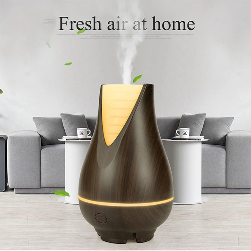 

100ML Wood Grain Air Humidifier Mini Aroma Diffuser Electric Air Purifier Ultrasonic Essential Oil Diffuser With Lights For Home