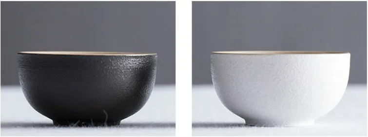 6 шт. черно-белая керамика Черная Керамическая чайная чашка Чайные Аксессуары горшок галстук Гуань Инь хранение чая емкость для чая набор сумка