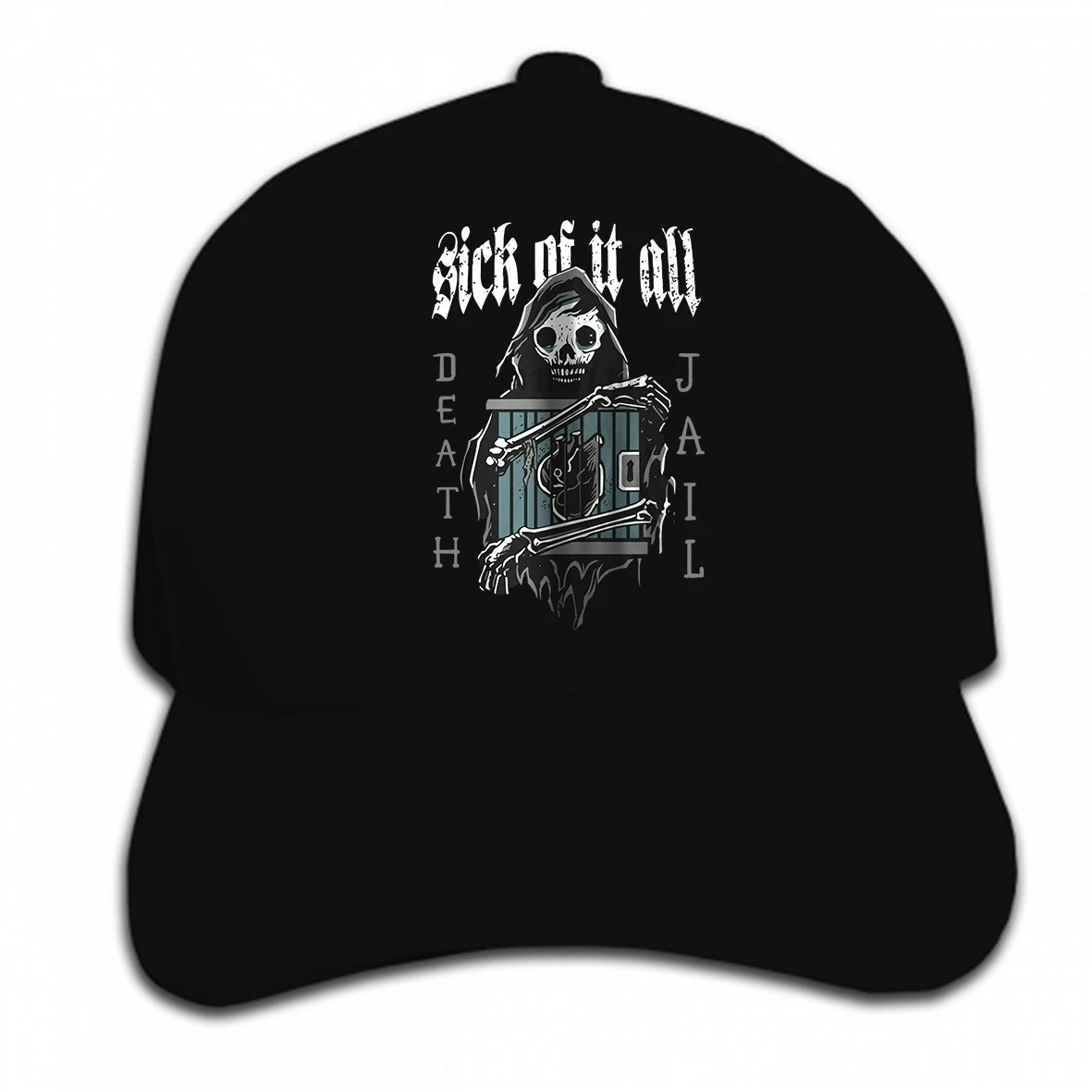 Бейсбольная кепка на заказ с принтом Sick of it all Death или Jail High Grade | Аксессуары для