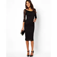 2017 Spring New Fashion Casual Sexy Ladie Lace Hollow Slim Dress Plus Size Women Clothing Europe Female Hot Pop Free Shipping