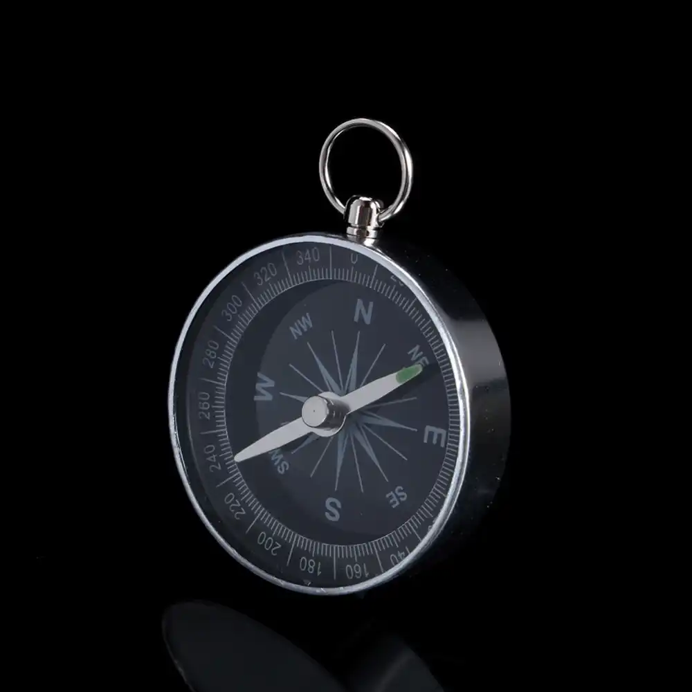 Appearancnes Pockets Mini Camping Hiking Compasses Lightweight Aluminum Outdoor Travel Compasses Navigation Wild Survival Tool Black