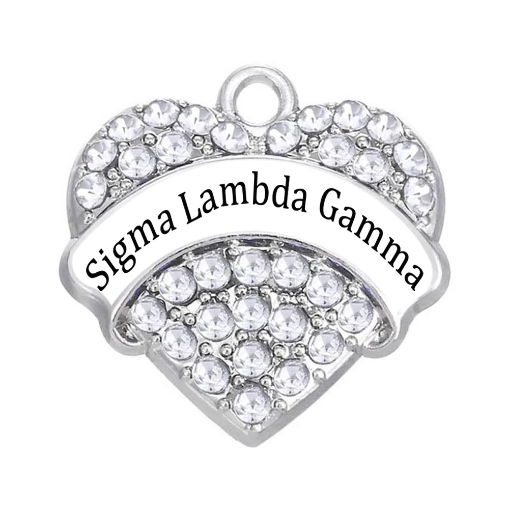 Модные металлические подвески в форме сердца Sigma Lambda Gamma Sorority греческие буквы