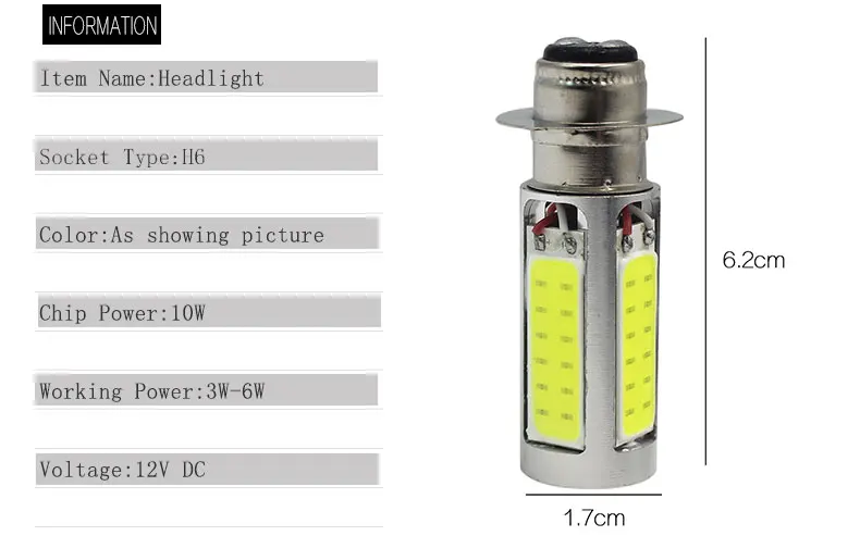 Универсальный 12V светодиодные фары для мотоцикла лампы 10 Вт P15d Px15d Cob 6500K лампа скутера ATV мотоцикл Противотуманные фары для Suzuki 1 шт
