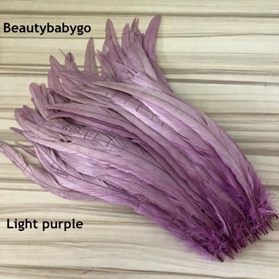 16~ 18 дюймов 40~ 45 см перо петуха или куриные хвосты перо - Цвет: light purple