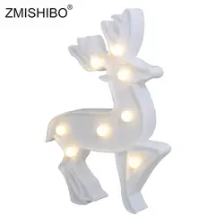 ZMISHIBO белый олень форма светодио дный светодиодный ночник для рождественской вечеринки украшения лампа прикроватная лампа для детей стол