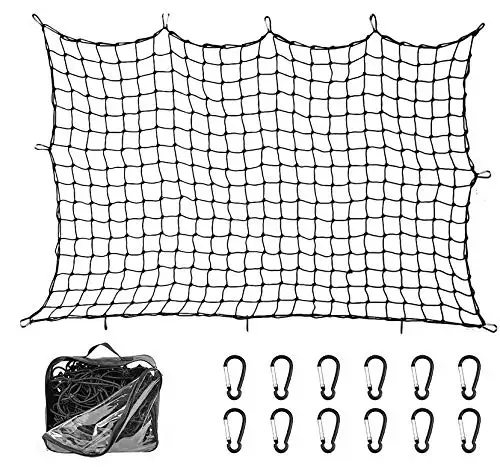CZC AUTO Bungee Cargo Net 4x6Ft Truck Bed Net Stretches To