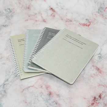 

2pcs Small fresh and simple notebook A5 spiral binding 65 pages of records for the school office