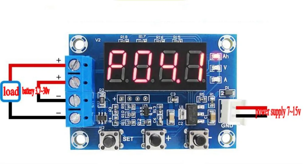 3,7~ 30v 12v 24v тестер емкости аккумулятора свинцово-кислотная литиевая батарея Амперметр