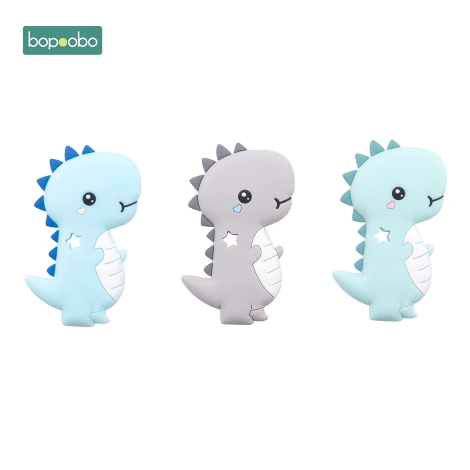 Bopoobo3PC силиконовый Силиконовый грызунок, милый динозавр, бусина, детские удобные аксессуары, может Жевательная еда, класс, игрушка для ванны, сделай сам, ожерелье, подарок