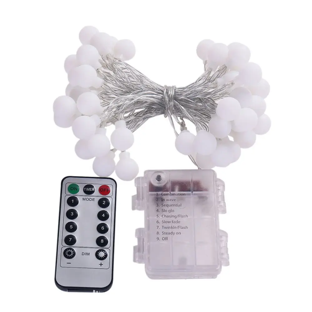 outdoor Globe String Fairy Lights with 5M 50 Warm White Leds Fairy Lights Remote Control for Indoor 