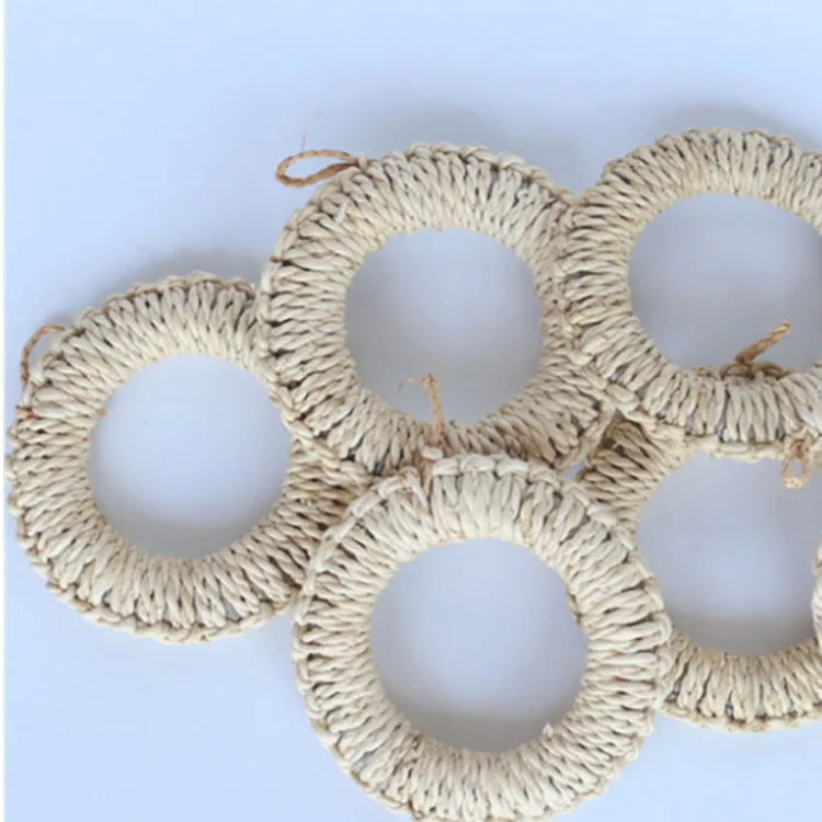 Natural Vintage Straw Pot Holder Handmade Woven Corn Braided Trivet