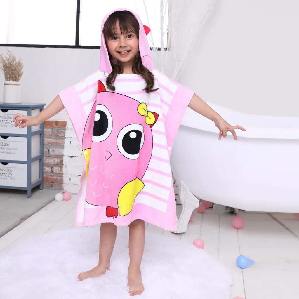 Детские платья без рукавов для маленьких мальчиков и девочек, детский банный халат из смесовой хлопковой ткани, банные полотенца с капюшоном и изображением животных, пижамы#811