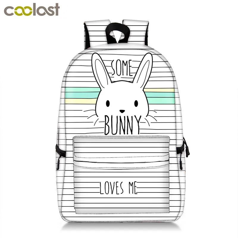 Cute Bunny Backpack For Teenage Girls Kawaii Rabbit Children School