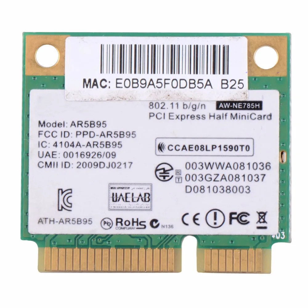 Ноутбук сетевые карты AR5B95 AR9285 Wi-Fi Половина мини PCI-E Беспроводной карты 518436-002 Тетрадь компьютер сетевые карты VCA66 P51