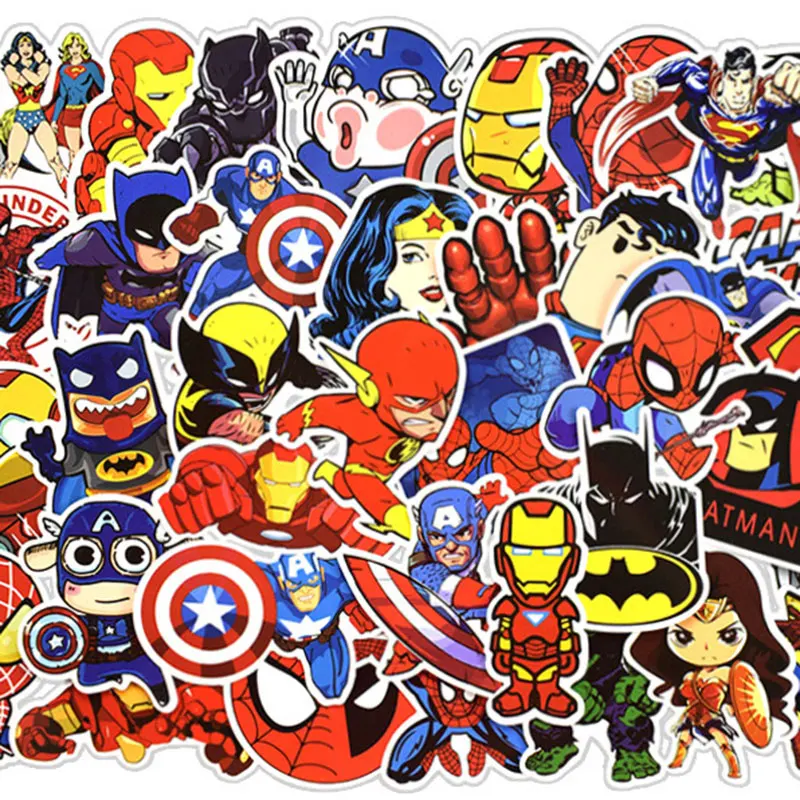 

50pcs Don't Repeat Super Hero Stickers For Computer Phone Laptop TV Fridge Bicycle Waterproof DIY Decal Star Wars Sticker