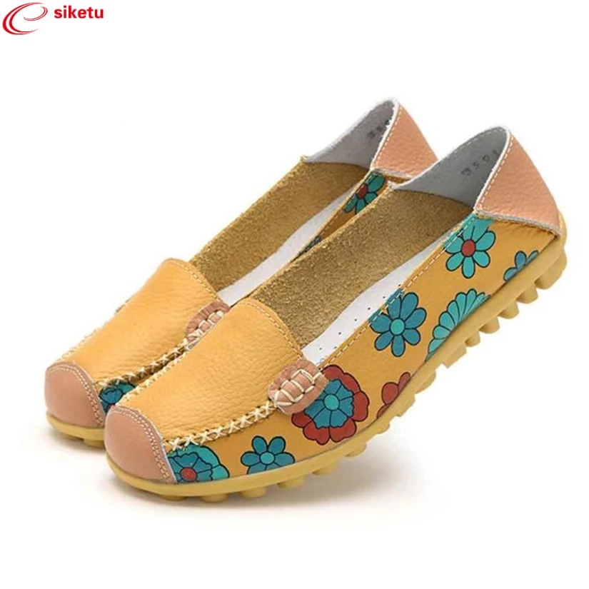 Charming Nice siketu 2017 New Women Leather Shoes Loafers Soft Leisure Flats Ladies Female Casual Shoes Best Gift Jn5 Y35 siketu best gift baby flats tassel soft sole cow leather shoes infant boy girl flats toddler moccasin bea6624