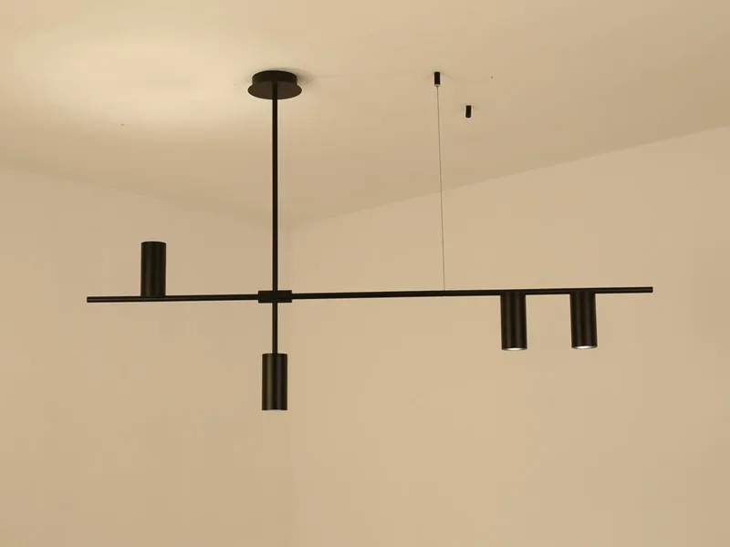 Креативная художественная линия, Геометрическая золотистая черная барная Подвесная лампа, пост-современная столовая декоративная Подвесная лампа
