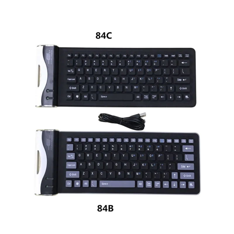

Portable USB Silicone Keyboard For Laptop PC Flexible Waterproof Foldable Keyboard Wireless Soft Keys Mini Cover Notebook