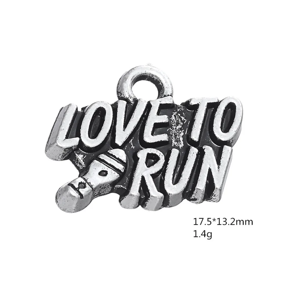Новинка 2021 тибетское слово Love To Run подвеска для марафона обуви бега декоративные