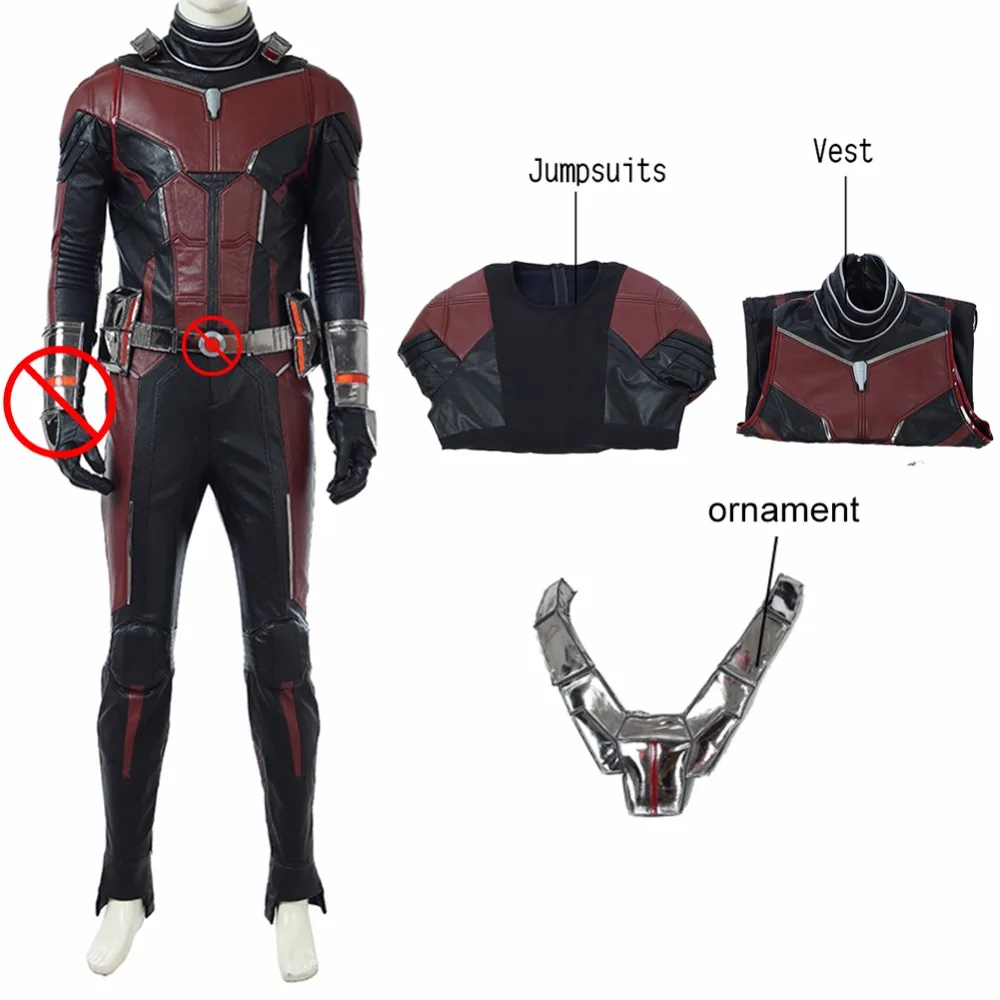 

Ant-Man 2 Cosplay Costume Wine Red Mirror Leather Jumpsuit Ant-man And The Wasp Cosplay Costume Coat Free Shipping
