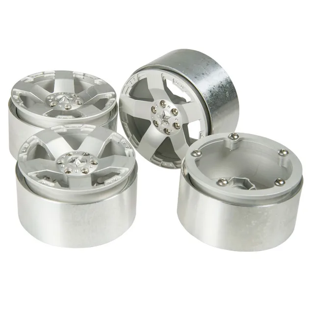 Best Offers 4pcs/Set 2.2 Inch Silver RC 1:10 Crawler Alloy Wheels Rim Beadlock Wheel Rims Hub for 1/10 RC SCX10 Wraith 90018 Rock Crawler
