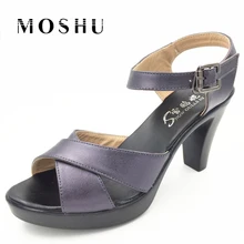 Sommer Frauen Pumps Fashion Gladiator Sandalen Aus Echtem Leder High Heels Römischen Sandalen Peep Toe Größe 32-43 Alias