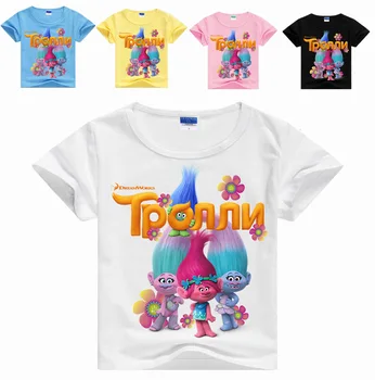 

Z&Y Wholesales 3-16Years Trolls Shirt Cartoon Tshirts Boys Summer Tops Girls T-shirt Tee Shirt Fille Kids Fashion Tees NO7033