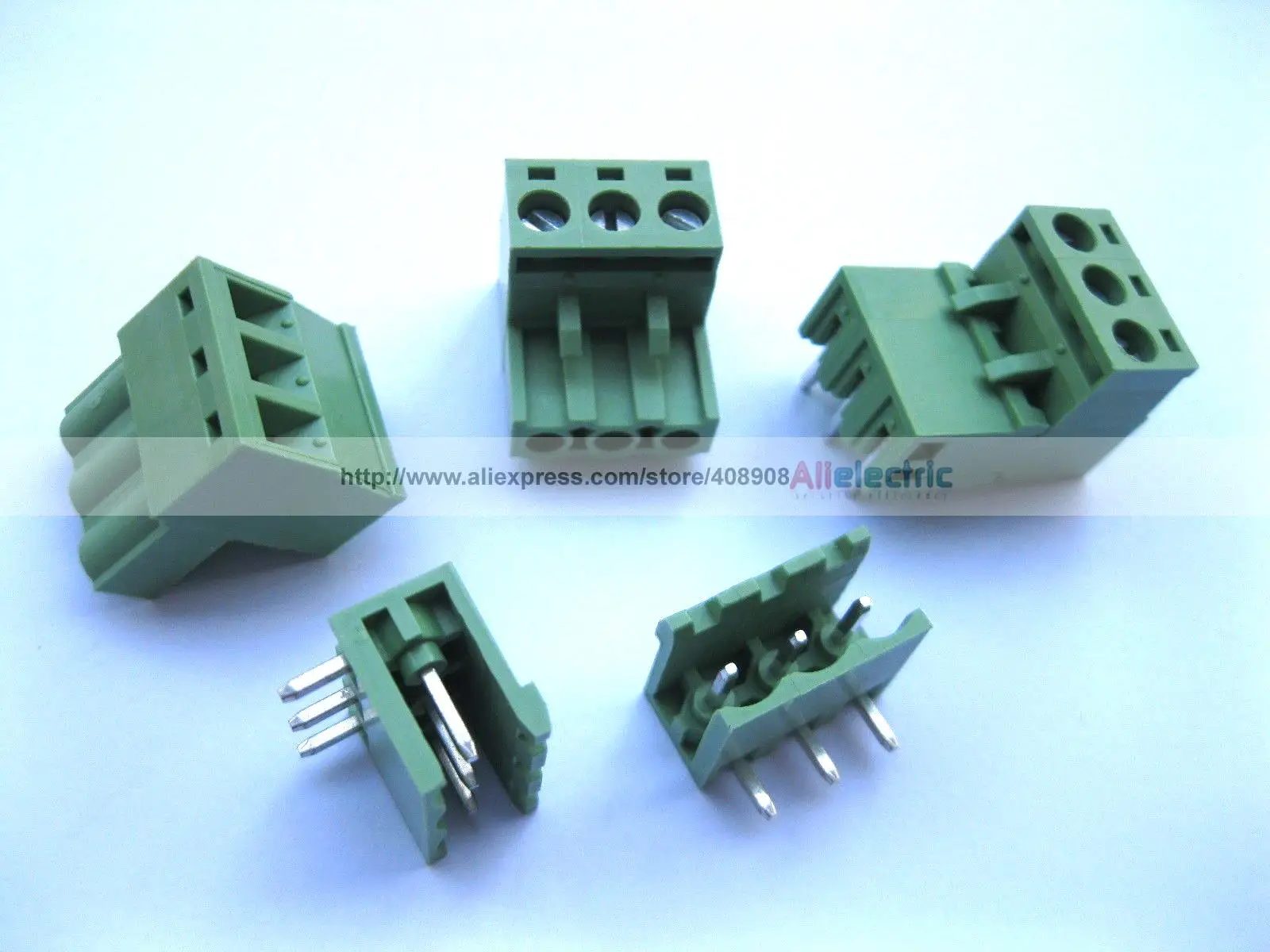 50 Pcs 5.08mm Angle 3 Pin Screw Terminal Block Connector Pluggable Type