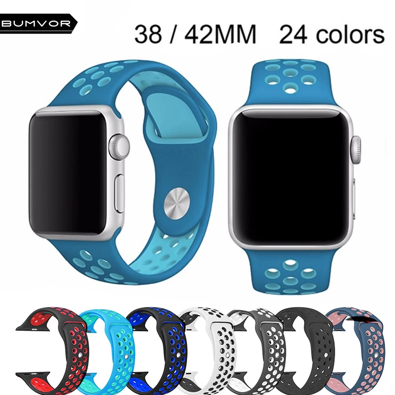 

BUMVOR Soft Silicone Wristband for Apple Watch Series 4 3 2 1 Sport Replacement Wrist Strap Bracelet for iWatch 44/40MM 42/38MM
