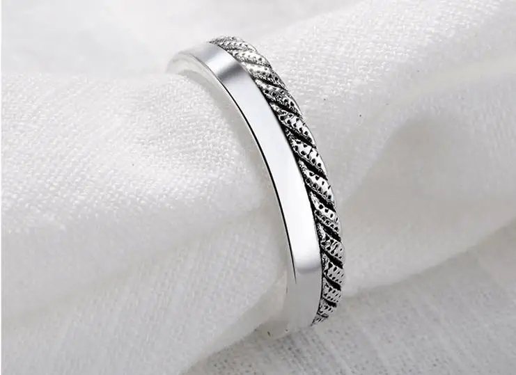 Богемное Новое 925 пробы Серебряное большое Ретро Открытое кольцо для женщин подарок регулируемый размер античное кольцо Свадебные ювелирные изделия