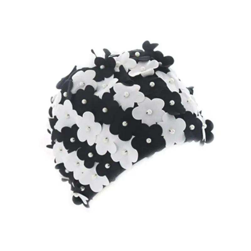 

Adult Girl Swimming Cap Cute Creative 3D Flower Waterproof Protect Soft Breathable Hair Wrap Hat Lightweight Swim Accessory