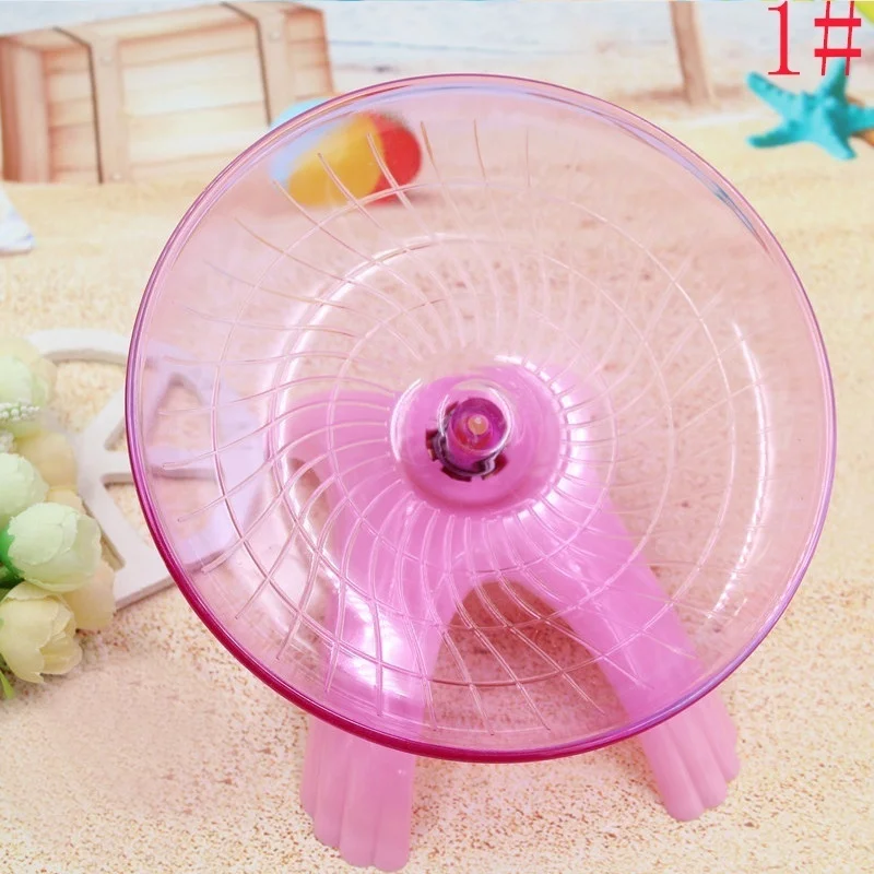 Домашнее животное хомяк летающая тарелка Упражнение колесо Хомяк Мышь диск для бега игрушечная клетка аксессуары - Цвет: pink