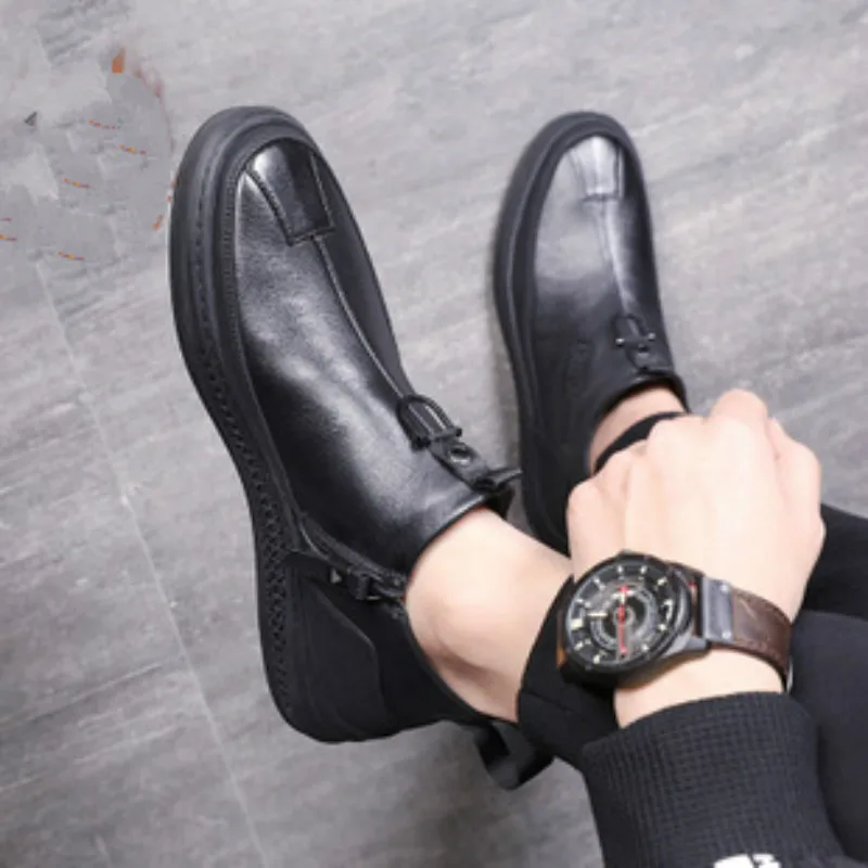 JINBEILEE The First Layer of Leather Walking Shoes Men's Leather Men's Shoes Chelsea Boots Knight Boots Men's Leather JINBEILEE The First Layer of Leather Walking Shoes Men's Leather Men's Shoes Chelsea Boots Knight Boots Men's Leather