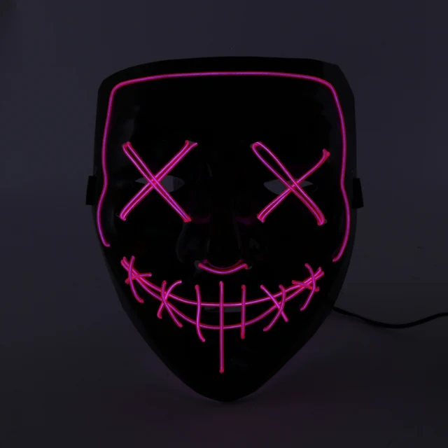 Motorcycle Face Mask LED Light Up Wire Masks Modified Protect LED