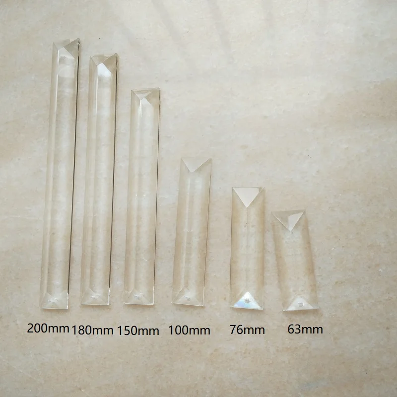 10 шт./лот 22*200 мм шлифовальный станок прозрачный Треугольный Кристалл Бар Люстра В Форме Призмы с украшением в виде кристаллов одно отверстие занавеска для дома аксессуары