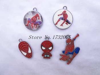 

New 50 pcs Cartoon Superhero Spiderman Charm Pendants DIY Jewelry Making Free Shipping HS-018