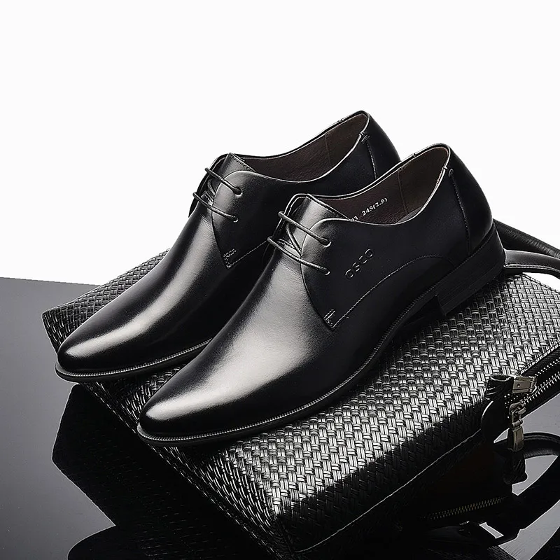 OSCO Men Shoes Spring Summer Formal Genuine Leather Business Casual Shoes Men Dress Office Luxury Shoes Male Breathable Oxfords