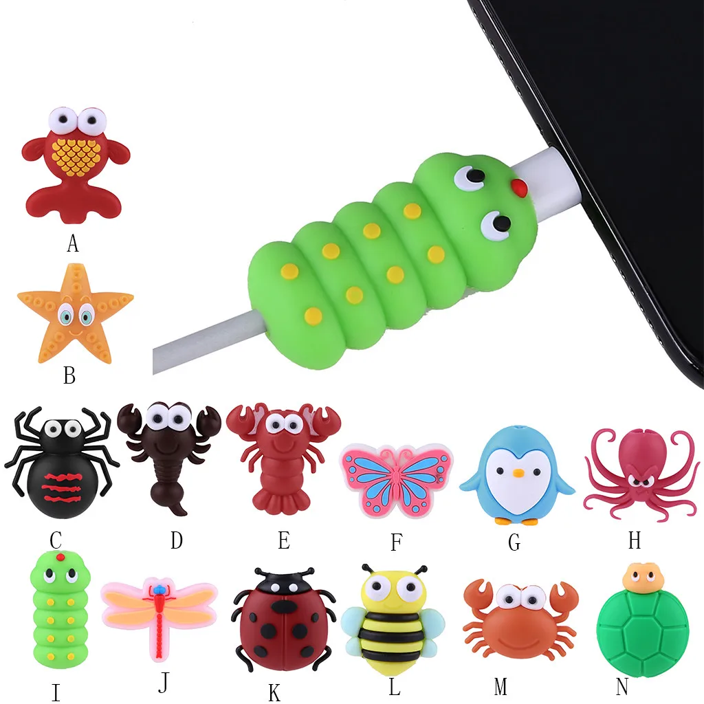 

Mnycxen Cable Line Bite for Iphone cord Animal Accessory Protects Cute Protector Cable Animal Bite Cable Winder Organizer z70