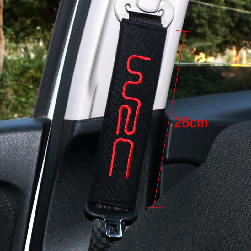 

26cm 2pcs Automobiles Seat Belt Pad Protection seat cover for WRC hyundai getz volvo v50 Peugeot 206 Jaguar Bentley Honda emblem