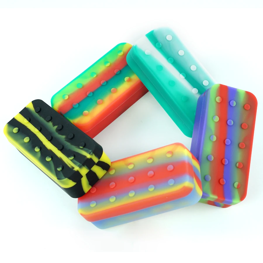 

non stick silicone jars dab wax container oil container rectangle silicone jar wax oil dab