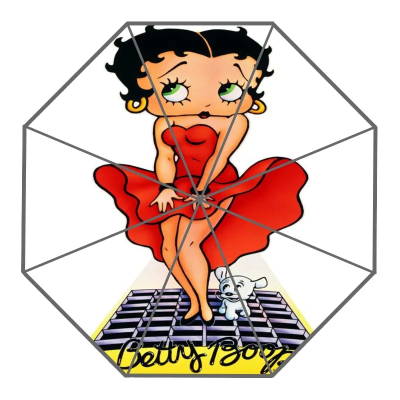 Новое поступление на заказ Betty Boop зонты креативный дизайн высококачественный складной дождевой зонт - Цвет: Многоцветный